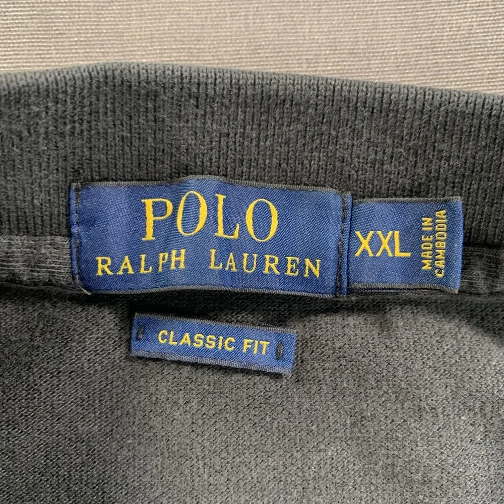 Polo Ralph Lauren Polo Shirt Mens XXL Black Classic Cotton Embroidered Gray Pony